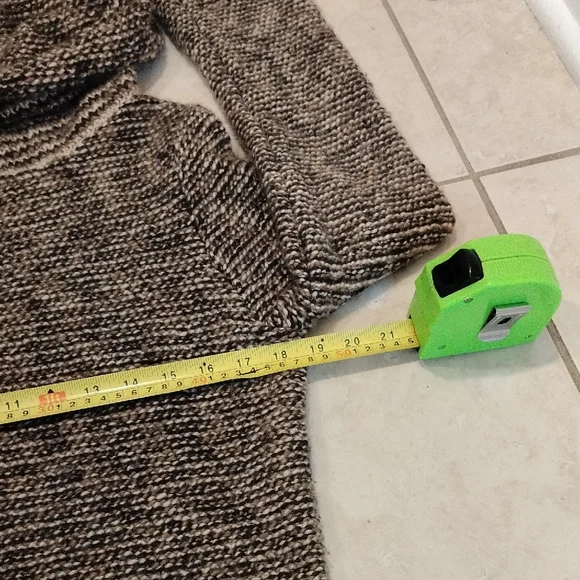 VINTAGE JAEGER Camel Hair & Wool Knit Sweater | Convertible Portrait Neck L - Picture 10 of 11